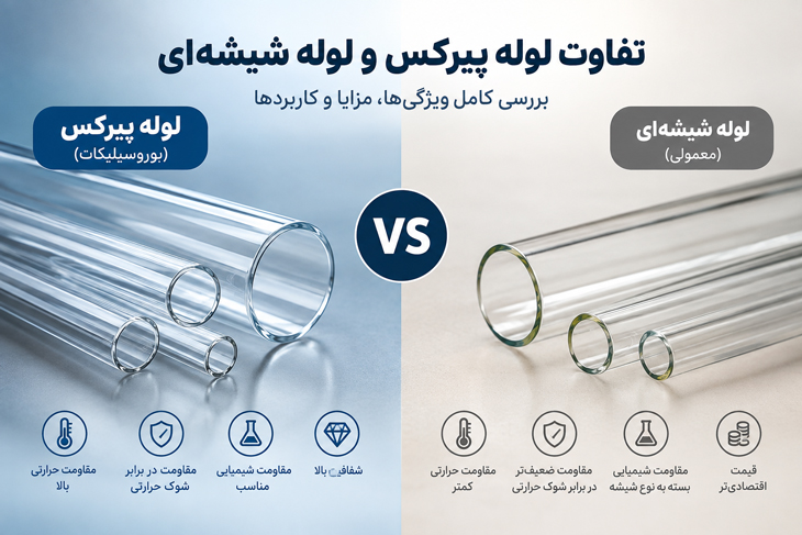 تفاوت لوله پیرکس و لوله شیشه ای چیست؟